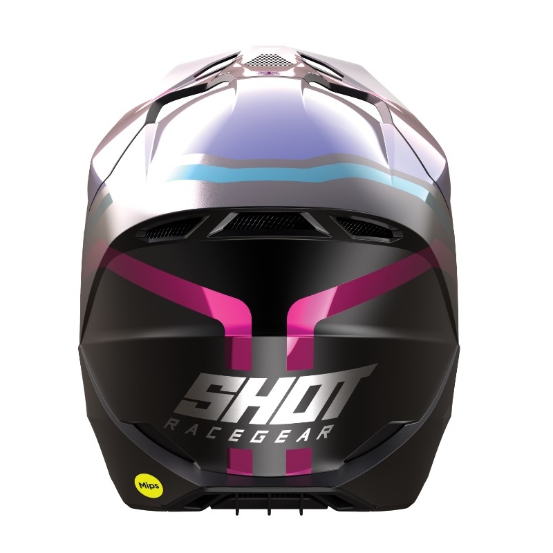 Casco da motocross Shot Race Sky nero-blu-rosa