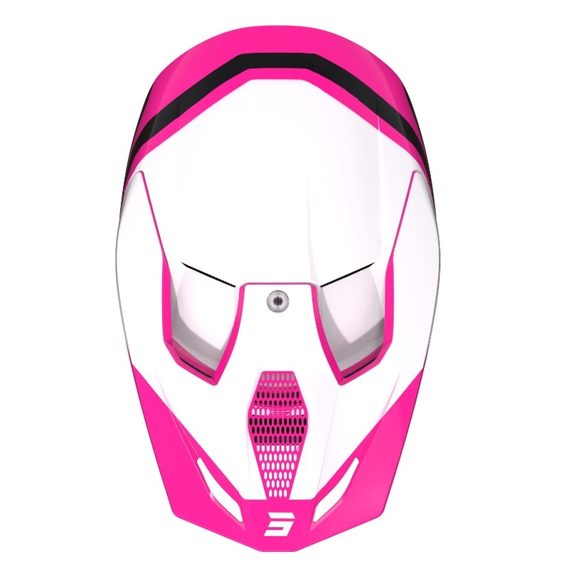Casco da motocross Shot Race Sky bianco-rosa