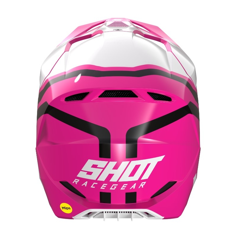 Casco da motocross Shot Race Sky bianco-rosa