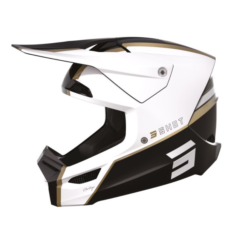 Casco da motocross Shot Furious Heritage nero-oro-bianco Saldi