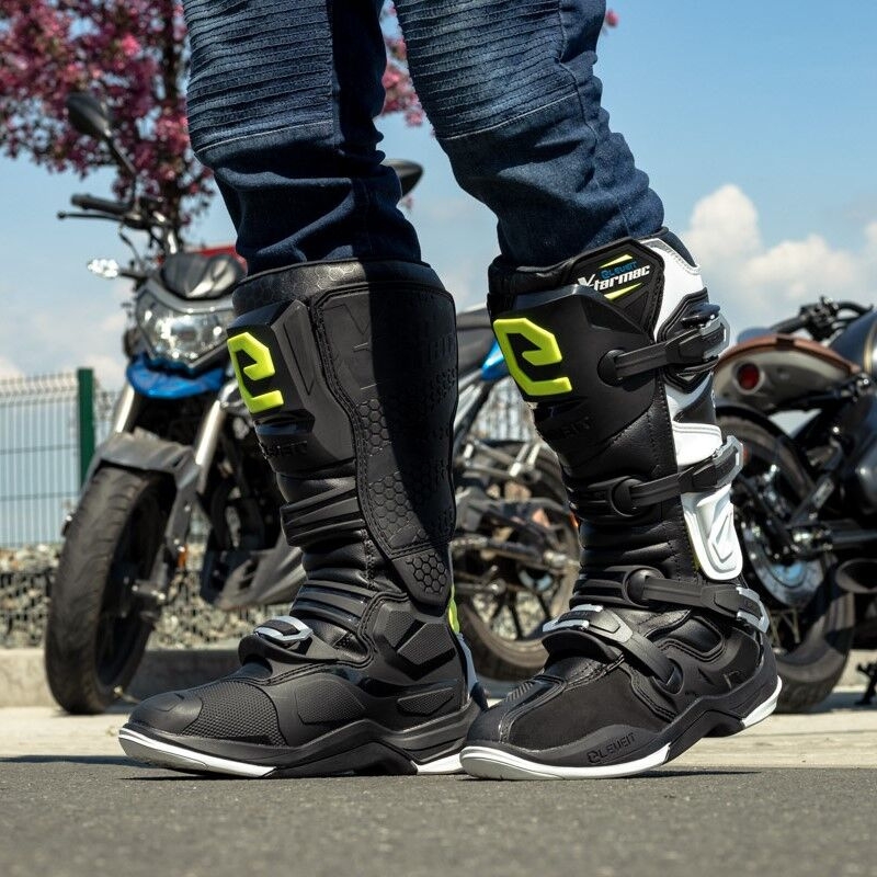 Stivali da moto Eleveit X-Tarmac nero-giallo fluo Saldi