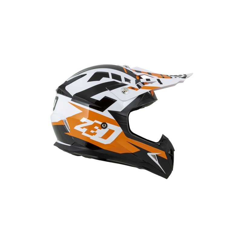Dětská motokrosová přilba ZED X1.9D oranžovo-černo-bílá