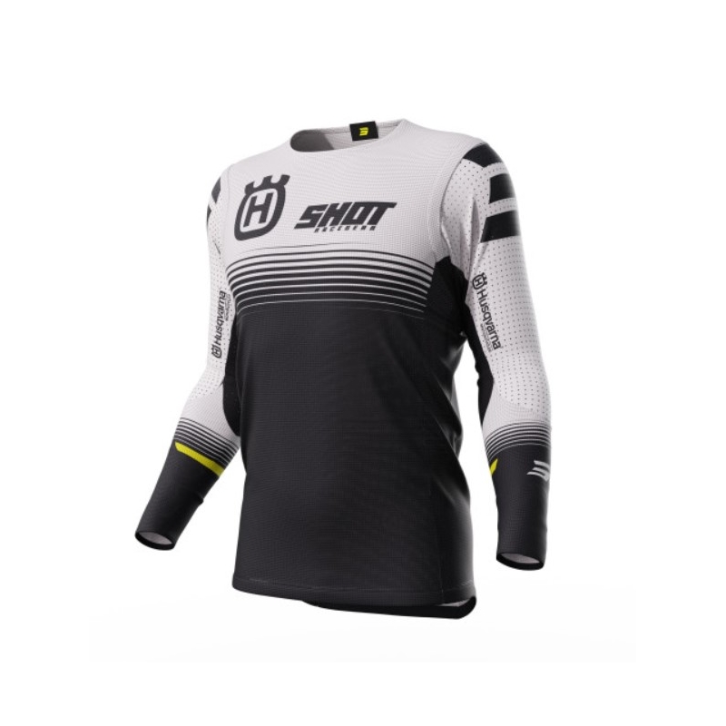 Maglia motocross Shot Aerolite Husqvarna LE bianco-nero saldi