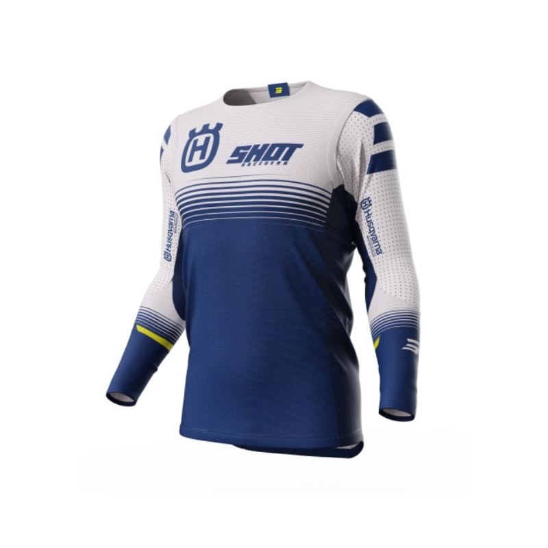 Maglia da motocross Shot Aerolite Husqvarna LE 2023 bianco-blu Saldi