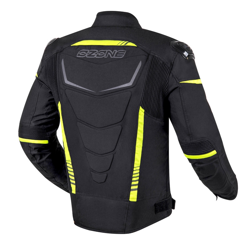 Giacca da moto Ozone Pulse nero-giallo fluo