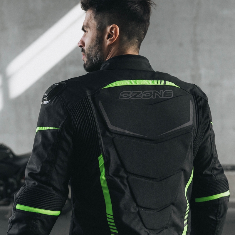 Giacca da moto Ozone Pulse nero-giallo fluo