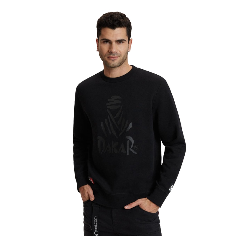 Felpa con cappuccio da uomo DAKAR DKR CREW 04 nero
