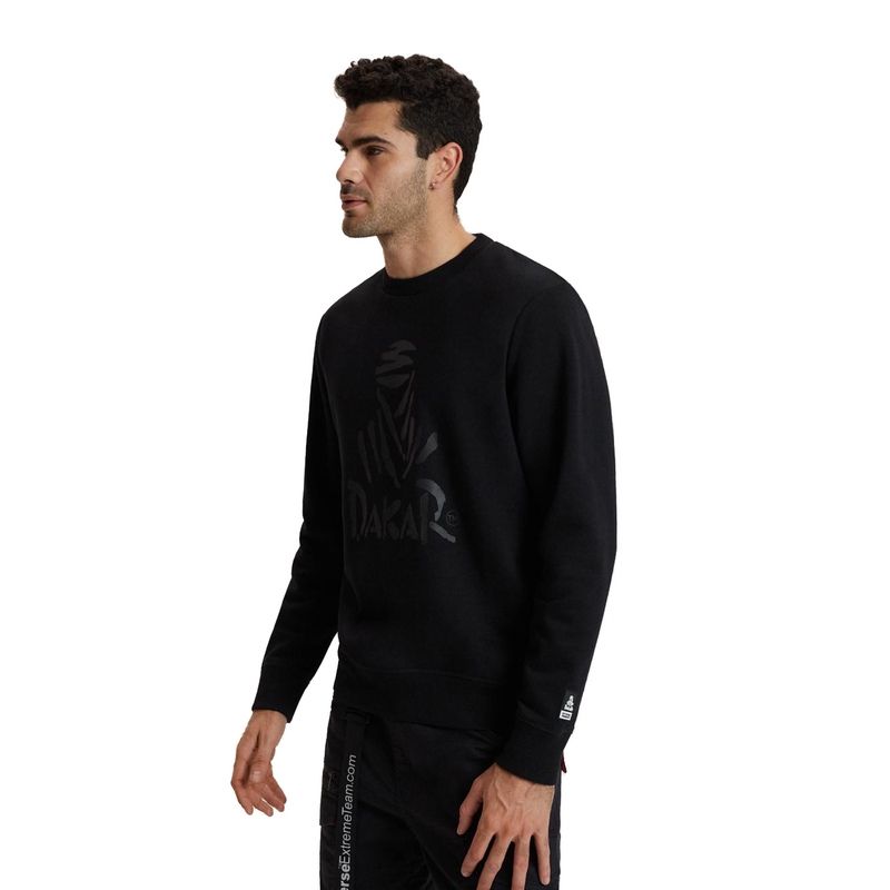 Felpa con cappuccio da uomo DAKAR DKR CREW 04 nero