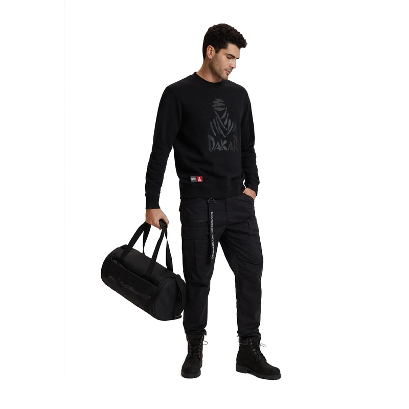 Felpa con cappuccio da uomo DAKAR DKR CREW 04 nero