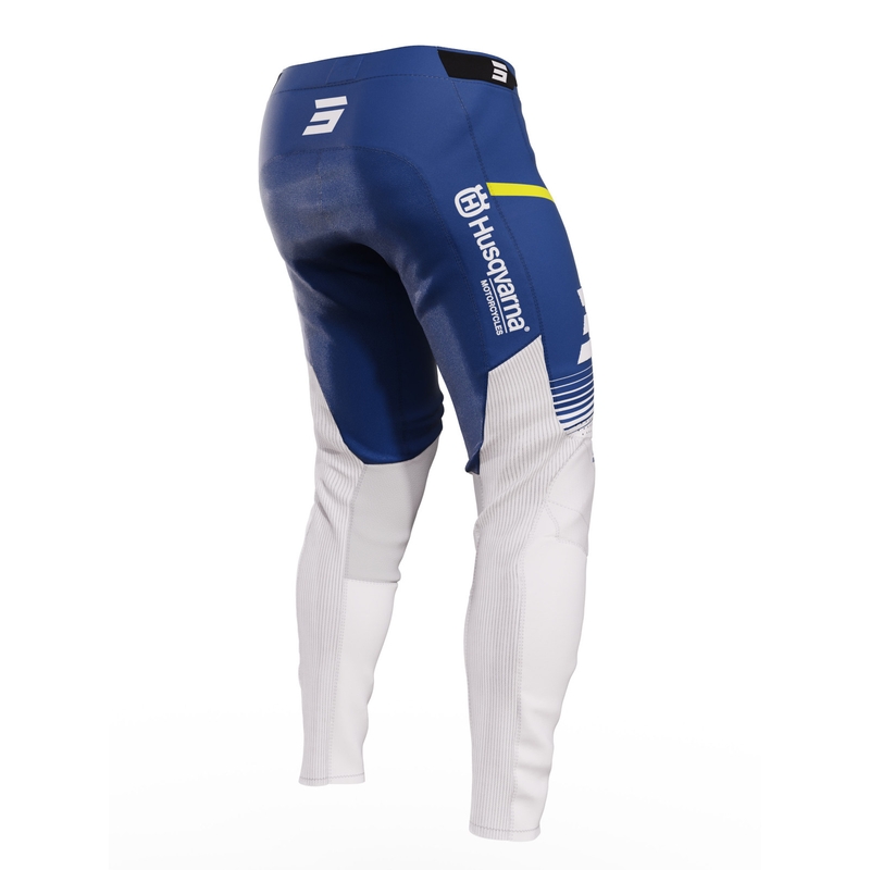Pantaloni da motocross Shot Aerolite Husqvarna LE 2023 bianco-blu Saldi