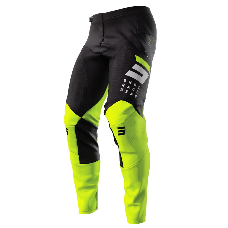 Pantaloni da motocross Shot Contact Camo 2.0 nero-giallo fluo Saldi