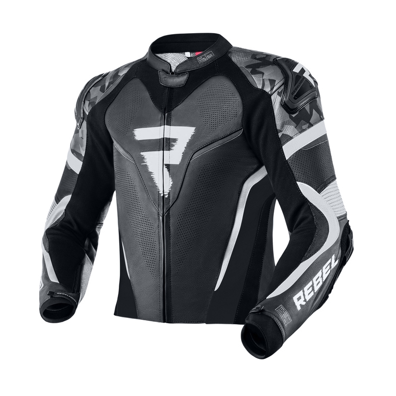 Giacca da moto Rebelhorn Rebel bianca e nera Saldi