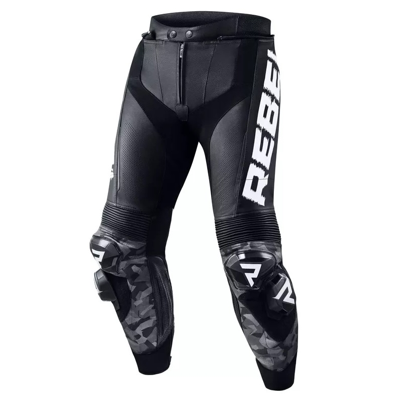 Tuta da motociclista Rebelhorn Rebel nera-bianca