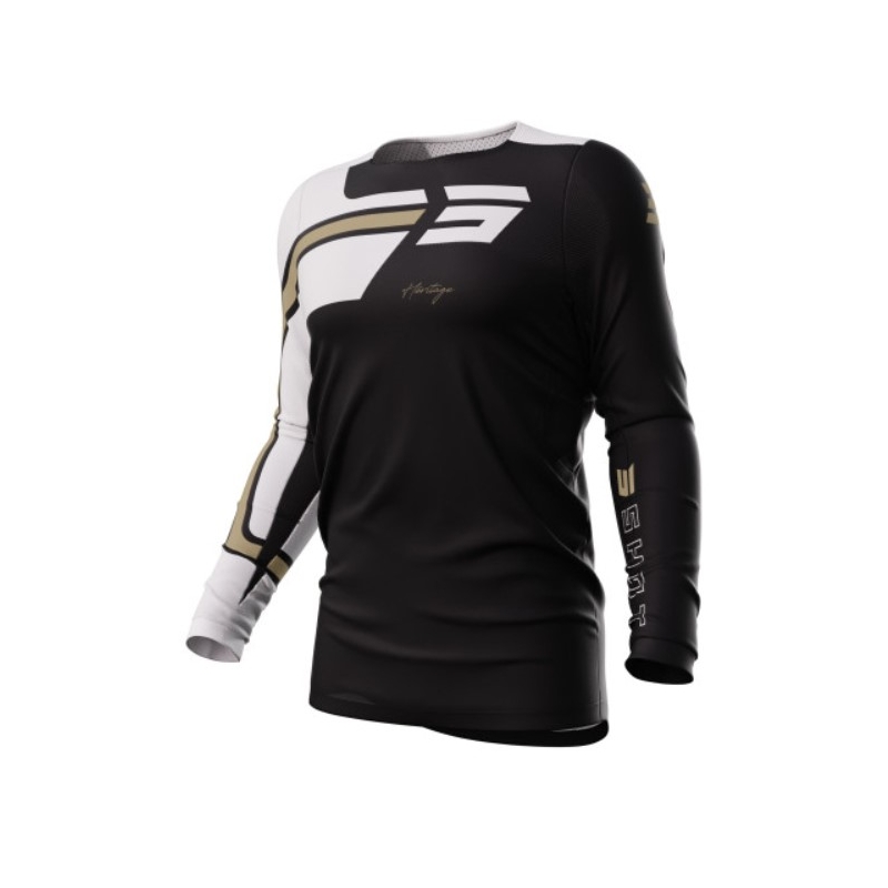 Maglia da motocross Shot Contact Heritage marrone-bianco-nero Saldi