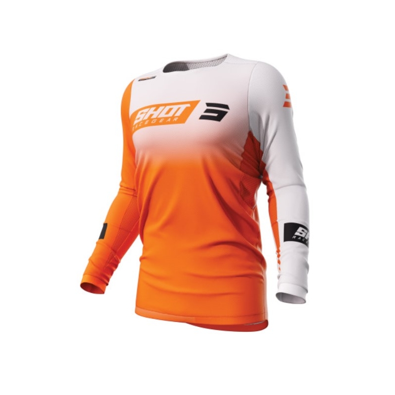 Maglia da motocross Shot Contact Scope bianco-arancio Saldi
