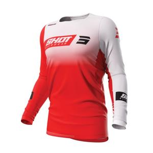 Maglia da motocross Shot Contact Scope rosso e bianco Saldi