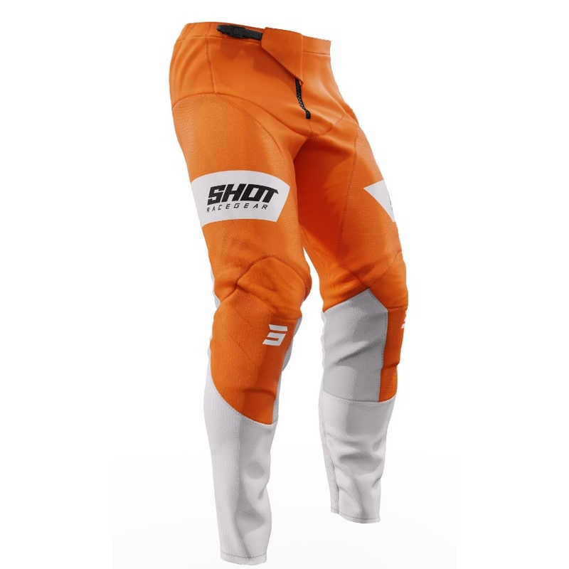Pantaloni da motocross Shot Contact Scope bianco-arancio Saldi