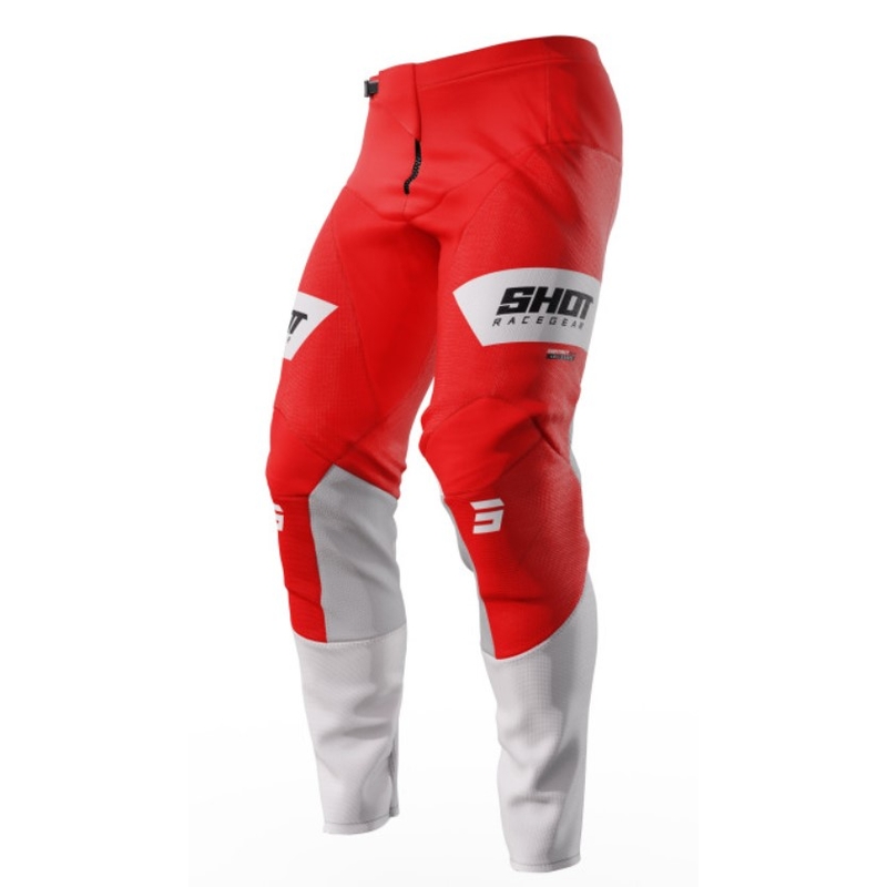 Pantaloni da motocross Shot Contact Scope bianco-rosso Saldi