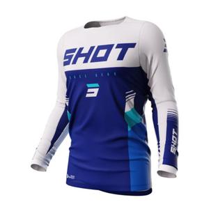 Maglia da motocross Shot Contact Tracer blu e bianca Saldi
