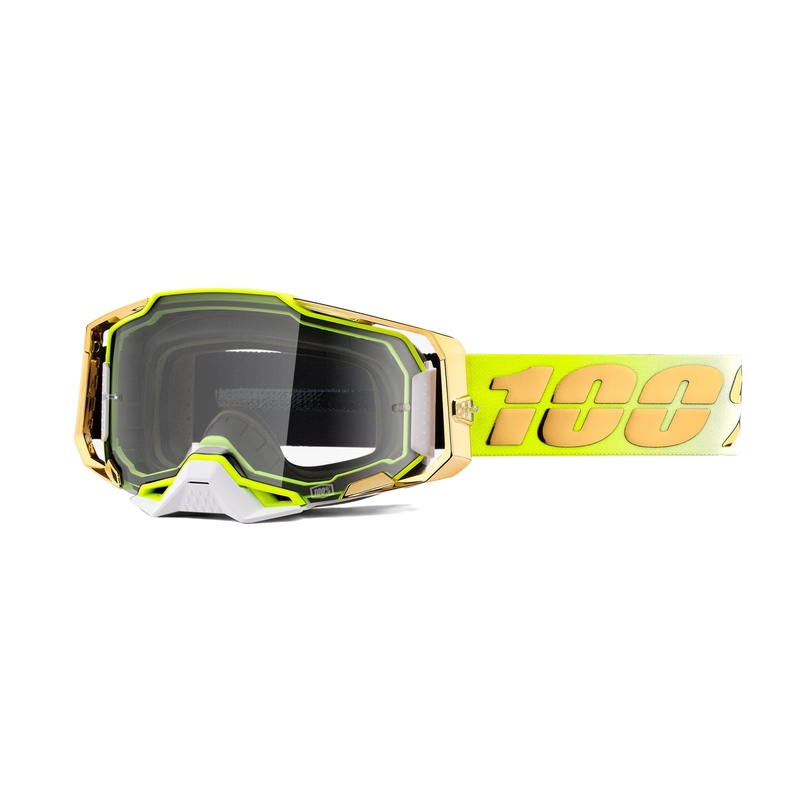 Occhiali da motocross 100% ARMEGA Feelgood oro (plexi trasparente)