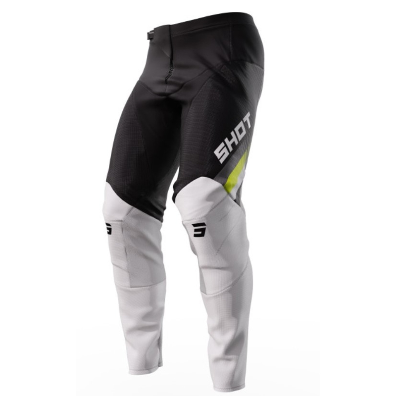 Pantaloni da motocross Shot Contact Tracer nero-bianco-giallo fluo Saldi