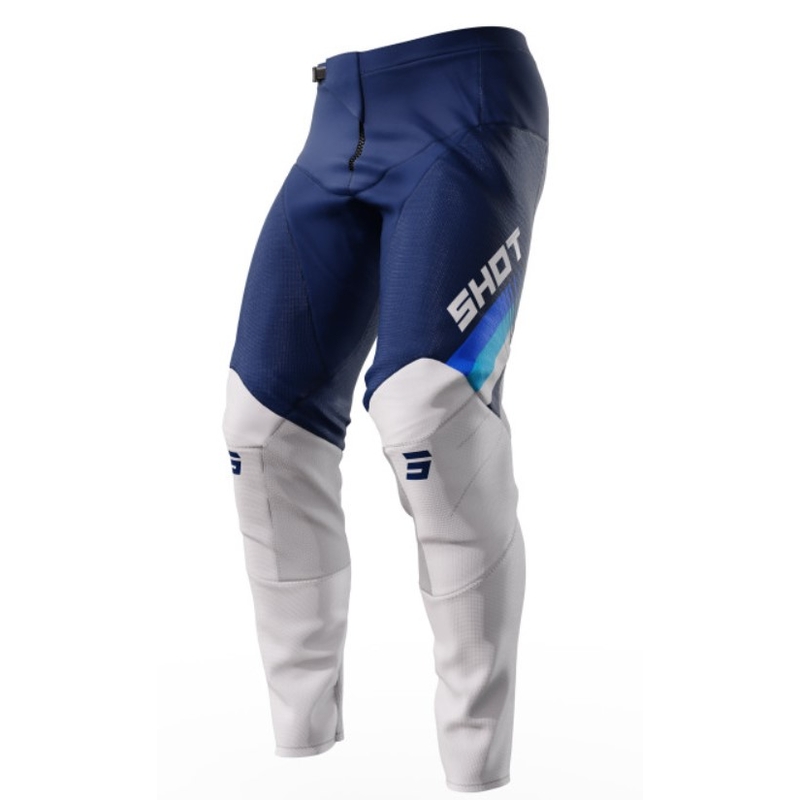 Pantaloni da motocross Shot Contact Tracer bianco-blu Saldi