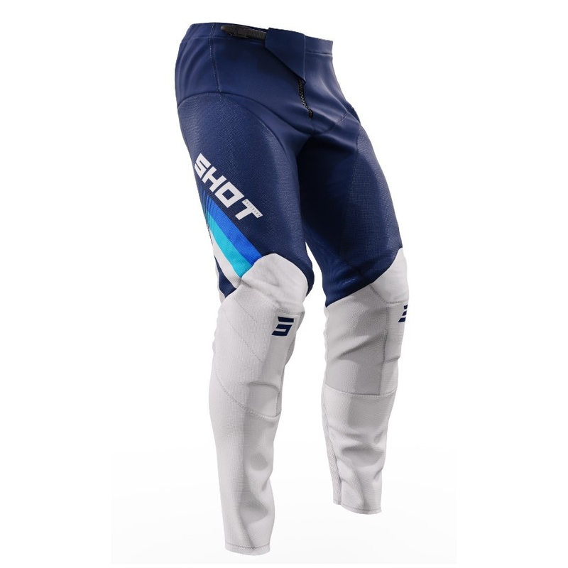 Pantaloni da motocross Shot Contact Tracer bianco-blu Saldi