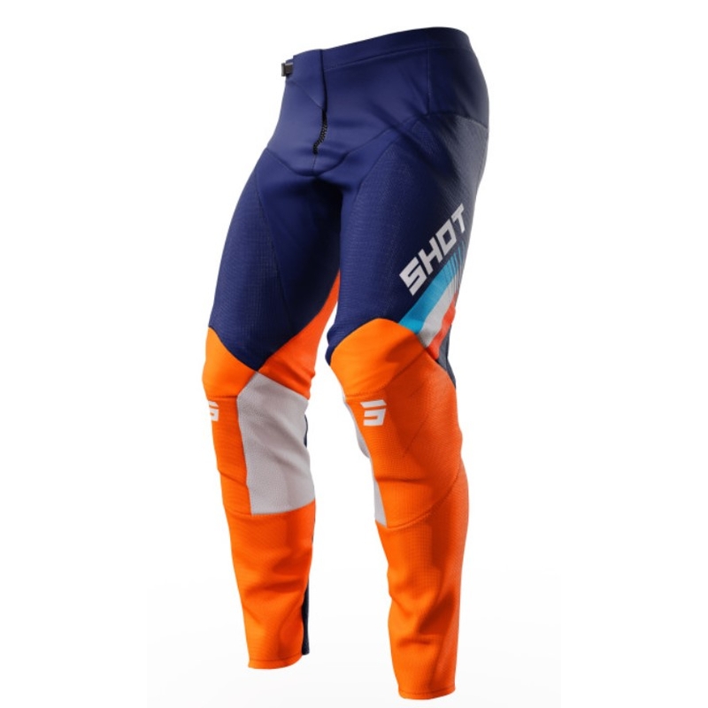 Pantaloni da motocross Shot Contact Tracer blu-arancio Saldi