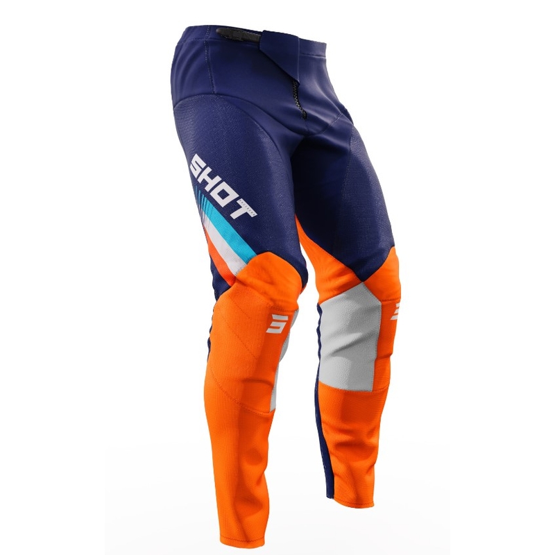 Pantaloni da motocross Shot Contact Tracer blu-arancio Saldi