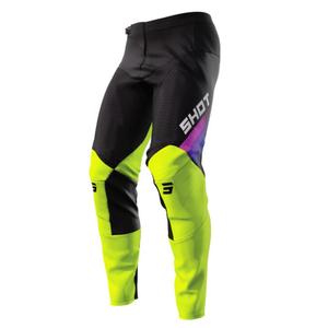 Pantaloni da motocross Shot Contact Tracer nero-giallo fluo Saldi