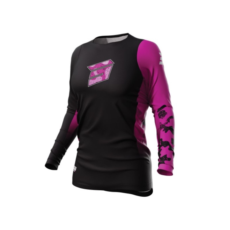 Maglia motocross donna Shot Contact Shelly 2.0 nera e rosa Saldi