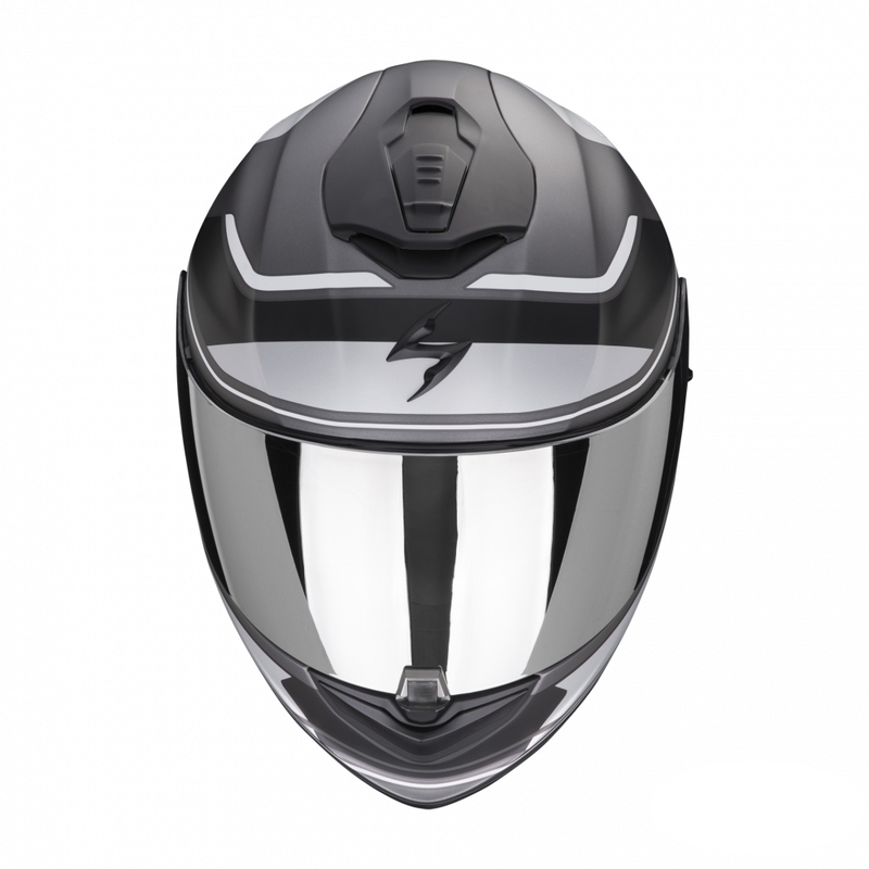 Casco moto integrale Scorpion EXO-1400 EVO Air Vittoria argento e bianco opaco