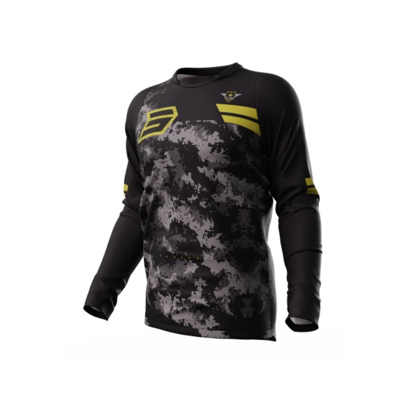 Maglia da motocross Shot Devo Army nero-grigio-oro Saldi