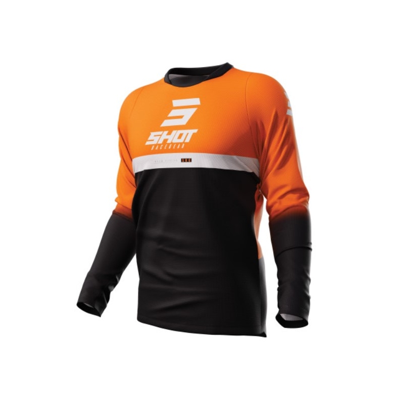 Maglia da motocross Shot Devo Reflex nero-arancio Saldi
