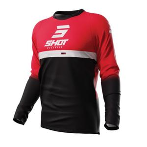 Maglia da motocross Shot Devo Reflex nero-rosso Saldi