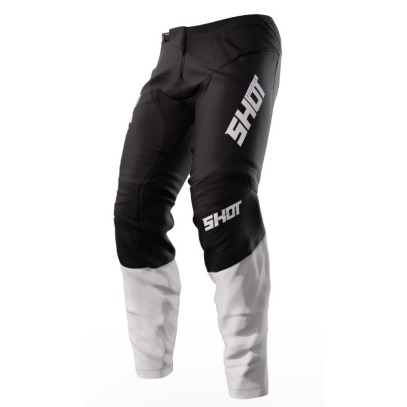 Pantaloni da motocross Shot Devo Reflex in bianco e nero Saldi