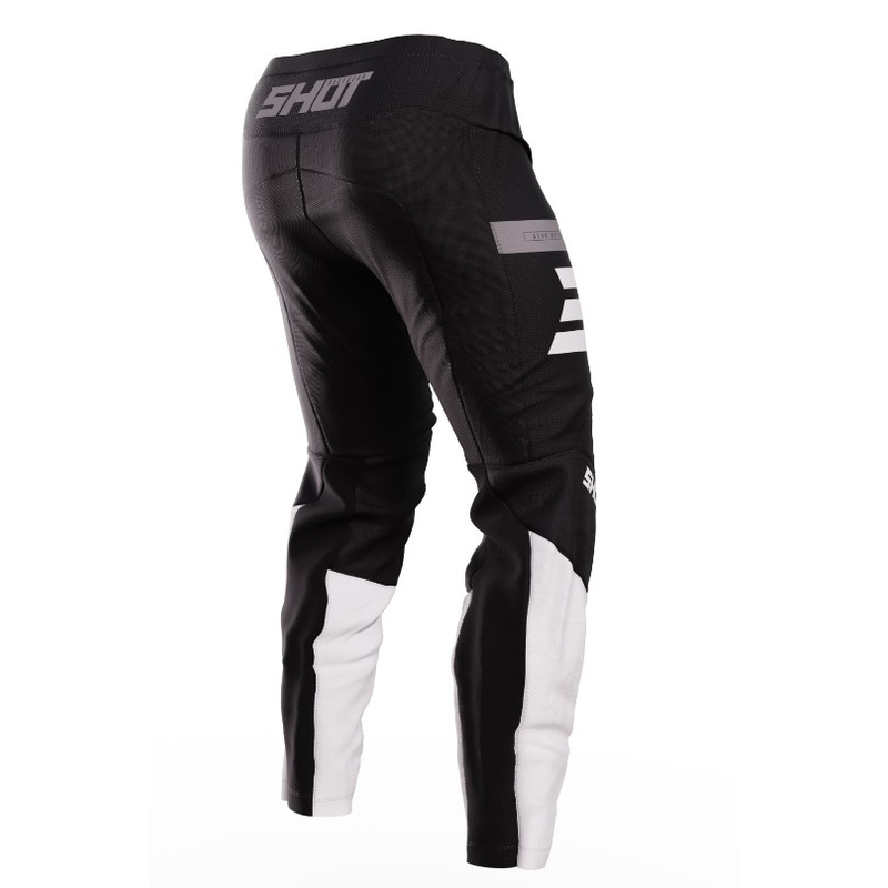 Pantaloni da motocross Shot Devo Reflex in bianco e nero Saldi