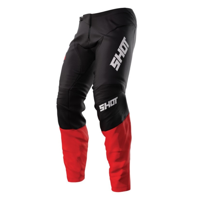 Pantaloni da motocross Shot Devo Reflex Nero e Rosso Saldi