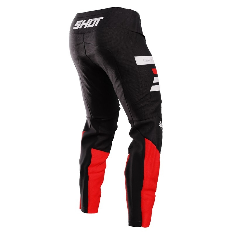 Pantaloni da motocross Shot Devo Reflex Nero e Rosso Saldi