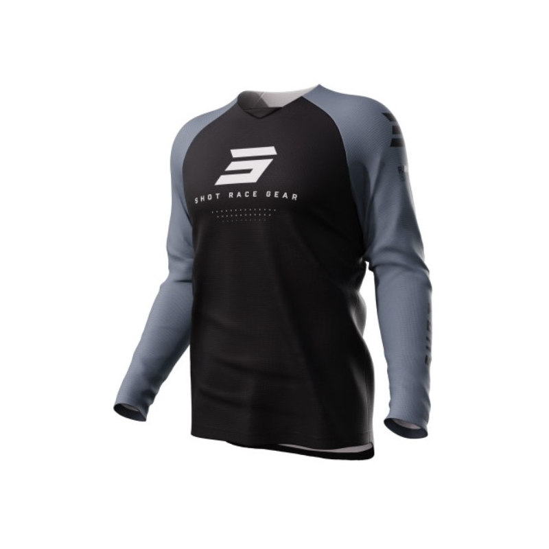 Maglia da motocross Shot Raw Escape nero-grigio Saldi