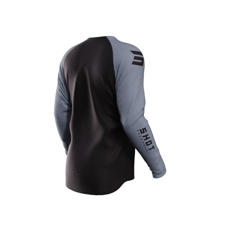 Maglia da motocross Shot Raw Escape nero-grigio Saldi