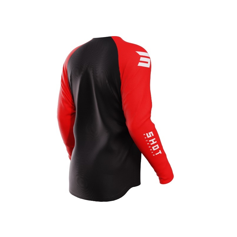 Maglia da motocross Shot Raw Escape nero-rosso Saldi