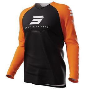 Maglia da motocross Shot Raw Escape nero-arancio Saldi