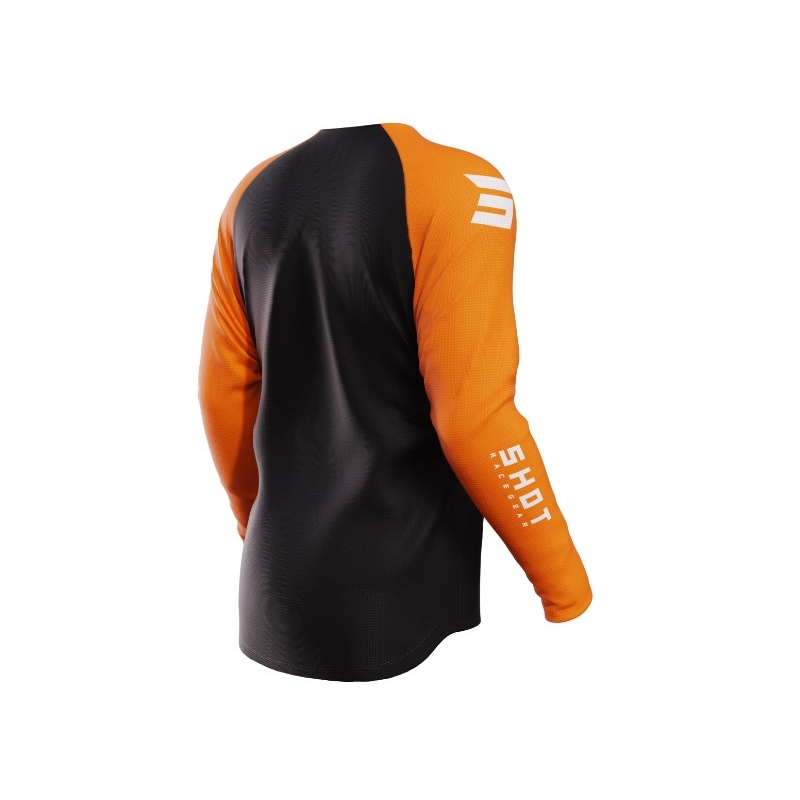 Maglia da motocross Shot Raw Escape nero-arancio Saldi