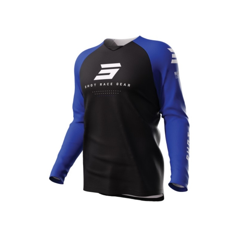 Maglia da motocross Shot Raw Escape nero e blu Saldi