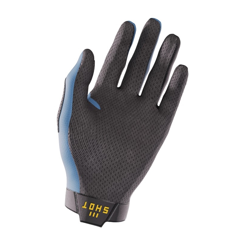 Guanti da motocross Shot Lite nero-giallo-blu Saldi