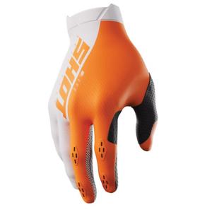 Guanti da motocross Shot Lite bianco-arancio Saldi