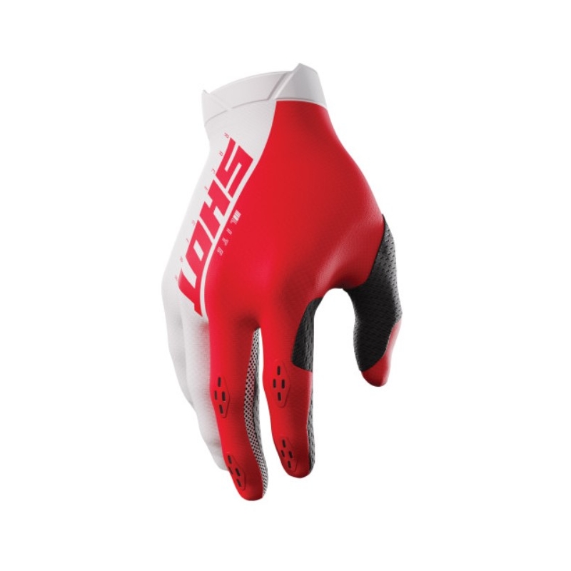 Guanti da motocross Shot Lite bianco-rosso Saldi