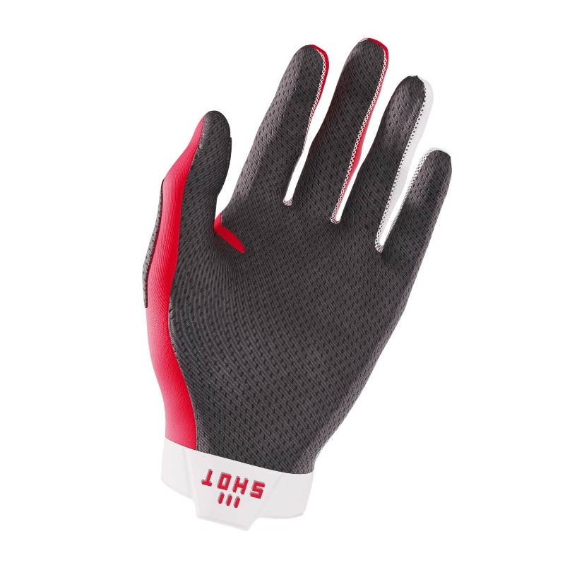 Guanti da motocross Shot Lite bianco-rosso Saldi