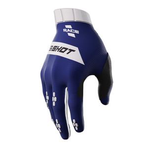 Guanti da motocross Shot Race bianco-blu